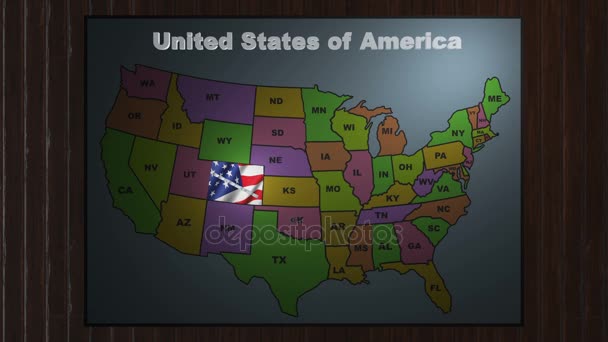 Colorado wyciągnąć z mapa skróty Stany Usa — Wideo stockowe