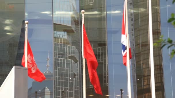 Flag of Peoples Republic of China and Hong Kong — Stock Video