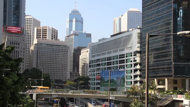 Edifici moderni paesaggio a Hong Kong — Video Stock