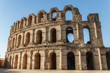 El Djem amfitiyatro, Afrika'nın en etkileyici Roma kalır. Mahdia, Tunisia.