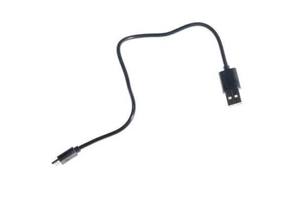 Micro usb cable aislado fondo blanco — Foto de Stock