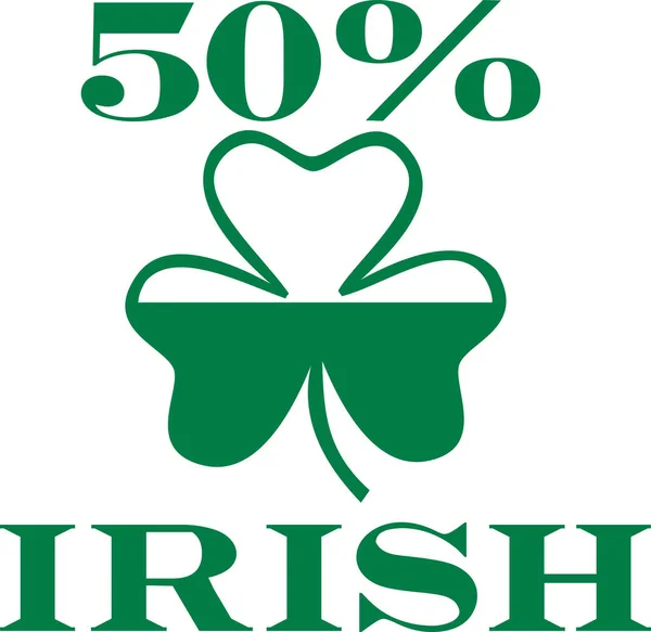 50% Ierse voor St. Patrick's day fans — Stockvector