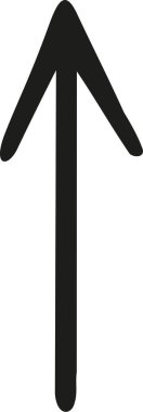 Ok yukarı doğru elle çizilmiş