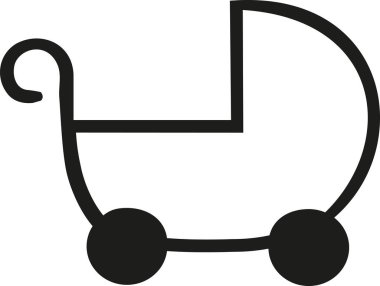 Bebek arabası anahat simgesini