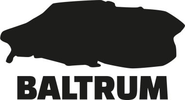 Baltrum Adası siluet adı ile