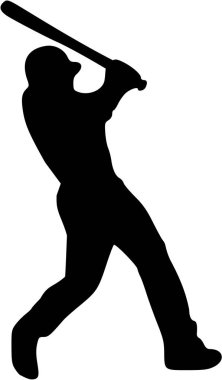 Beyzbol meyilli oyuncu siluet