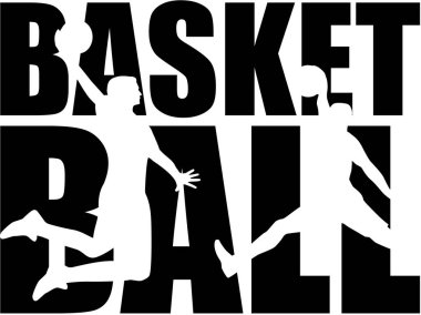 Basketbol word siluetleri ile