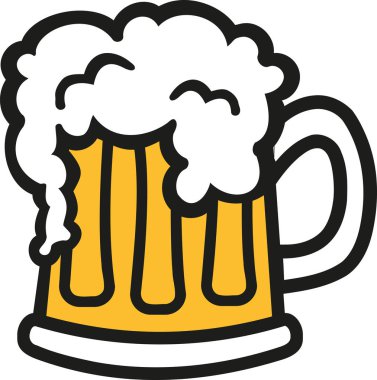 Bira kupa karikatür köpük ile