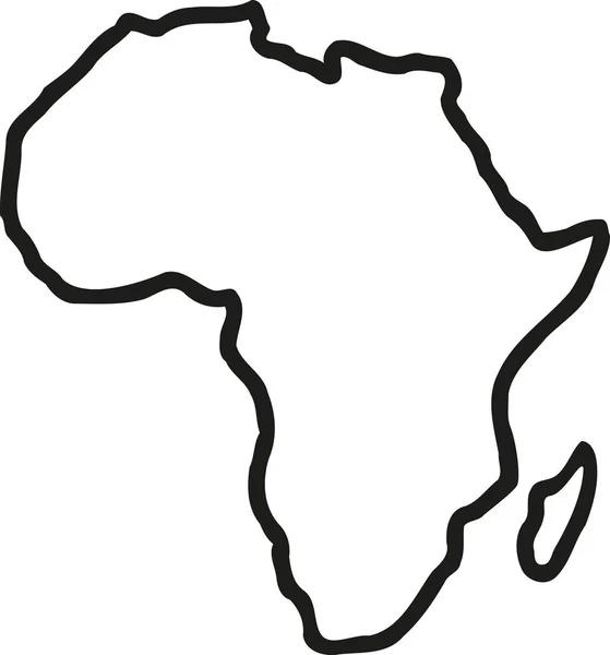 Obrys mapy Afrika — Stockový vektor