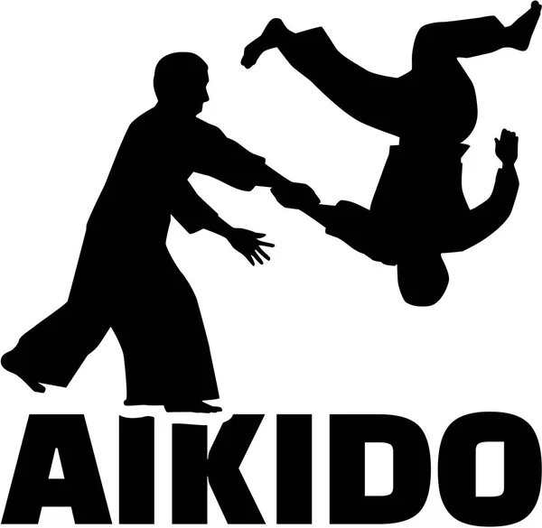 Aikido bojowników z programu word — Wektor stockowy
