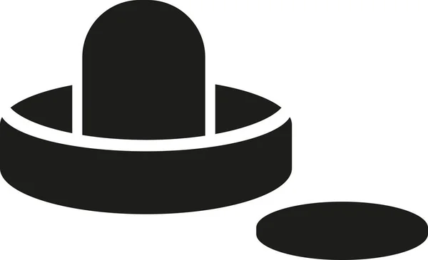 Maillet de hockey pneumatique avec rondelle — Image vectorielle