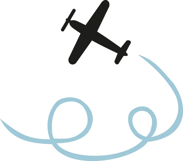 Konstflygning med ett propellerplan — Stock vektor