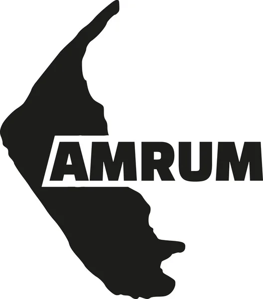 Isla Amrum con palabra — Vector de stock