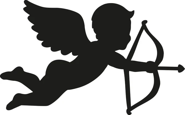 Engel met pijl en boog - amor — Stockvector