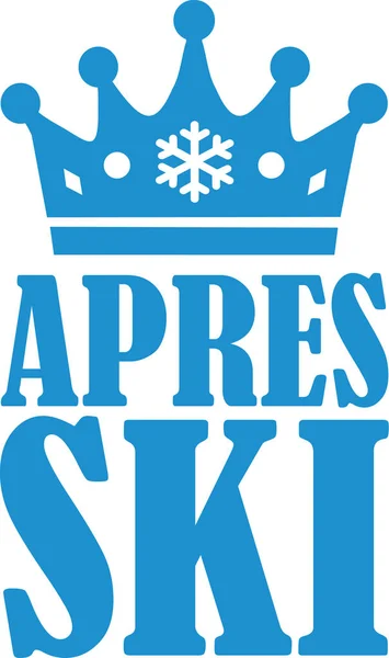 Apres Ski met kroon — Stockvector
