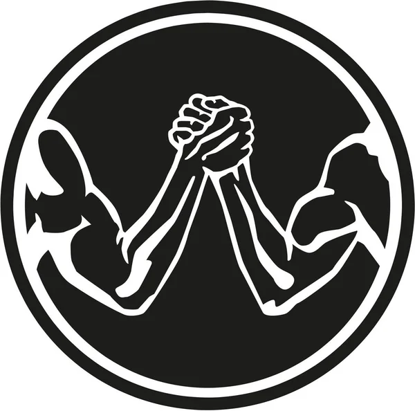 Эмблема борьбы на руках — стоковый вектор