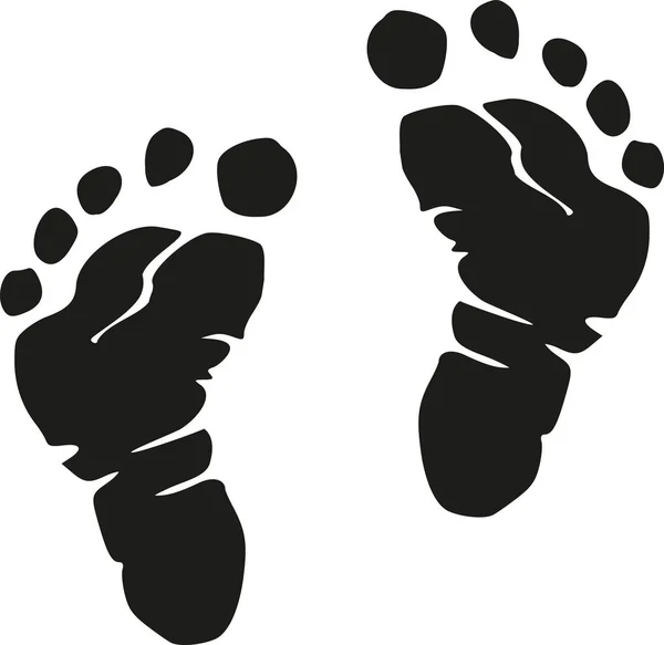 Bebé pies realista — Vector de stock