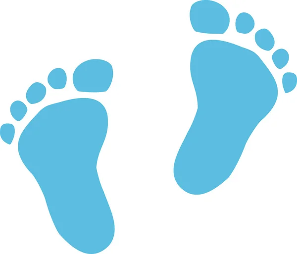 Baby footprint voor baby jongens — Stockvector