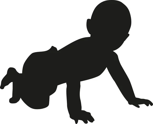 Baby silhouet vector — Stockvector