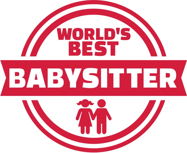 Meilleur bouton de baby-sitter au monde — Image vectorielle