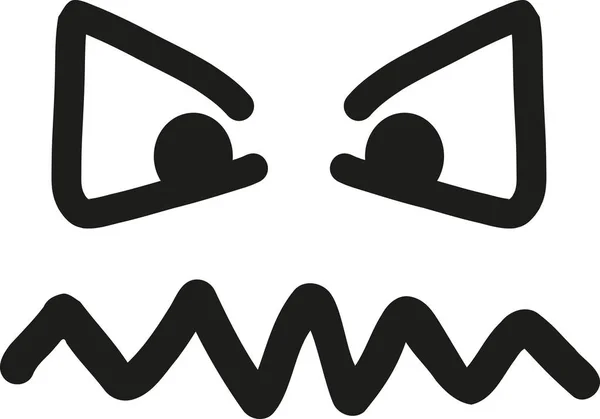 Kızgın yüz - yüz ifadesi — Stok Vektör
