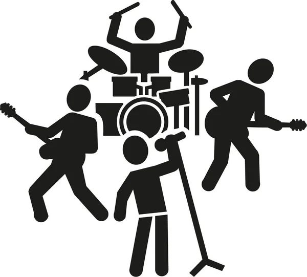 Rock band pictogram — Stockvector