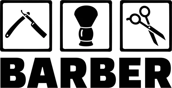 Barbeiro ferramentas de barbear —  Vetores de Stock