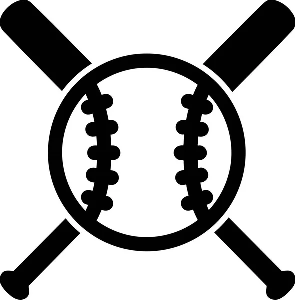 Baseball con mazze incrociate — Vettoriale Stock