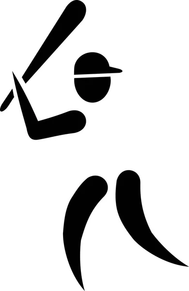 Piktogram basebollspelare — Stock vektor