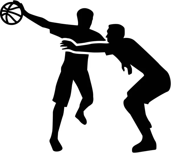 篮球运动员战斗在行动 — 图库矢量图片
