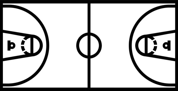 篮球场上白色背景的角度 — 图库矢量图片