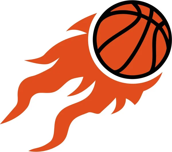 Basket-ball en feu — Image vectorielle