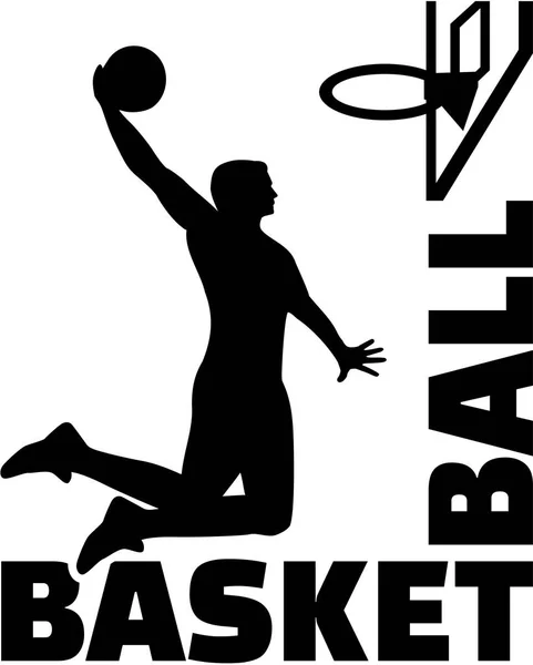 Basketbalista v akci s aplikací word — Stockový vektor