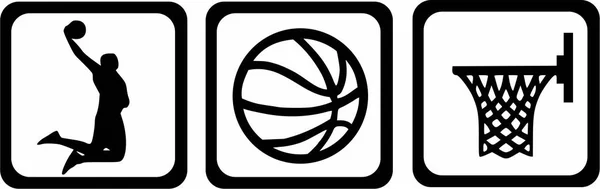Basketball Icônes Joueur Ball Basket — Image vectorielle