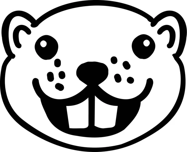 Caricature de castor souriante — Image vectorielle