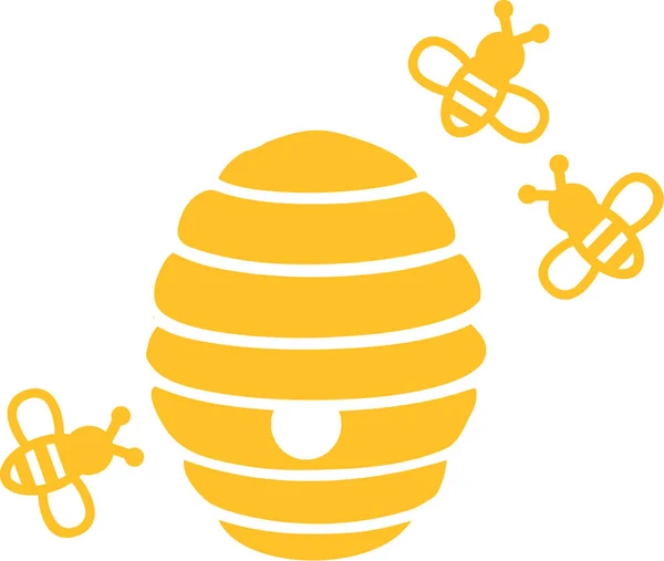 Colmeia com abelhas — Vetor de Stock