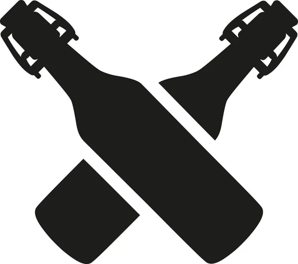 Crossed beer bottles — Stock Vector