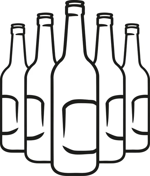 Skupina styl skica lahví piva — Stockový vektor