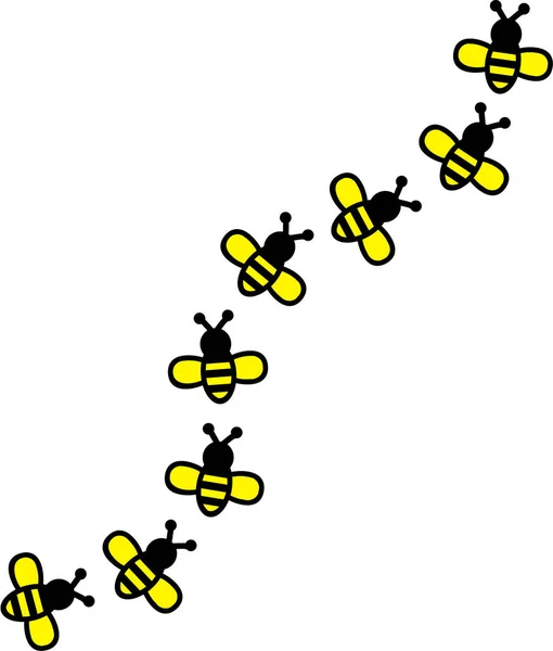 Méhek repülés vektor — Stock Vector