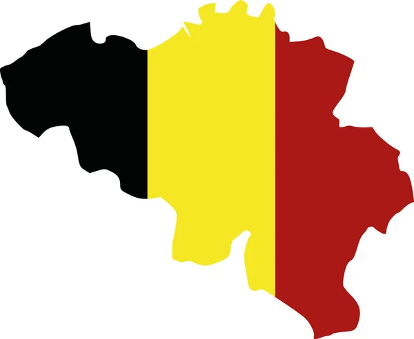 Belgien karta med flagga — Stock vektor