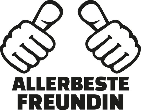 Allerbeste Freundin deutsch mit Daumen — Stockvektor