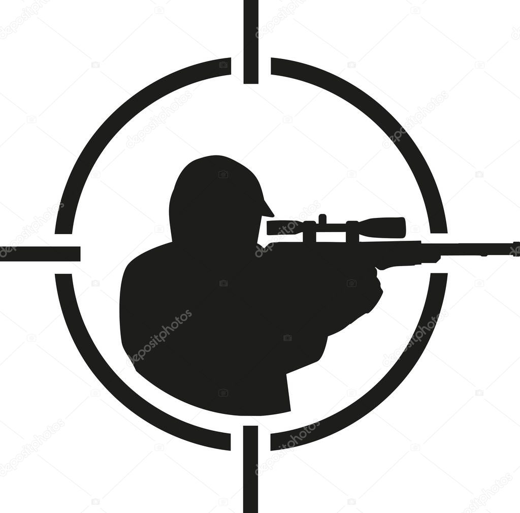 Airsoft player in crosshair