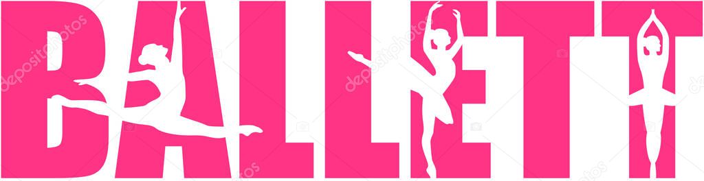 German ballett word with cutouts