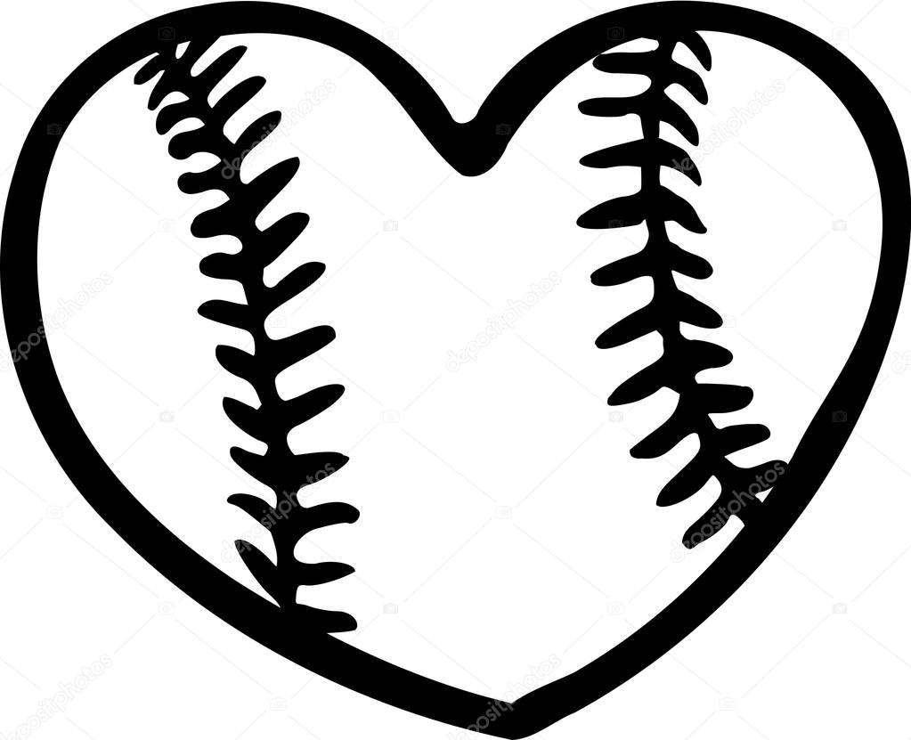 Baseball Heart vector