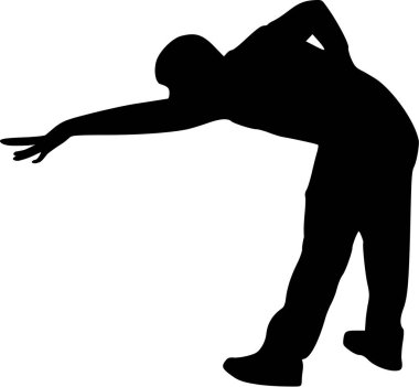 Bilardo oyuncu siluet Havuzu