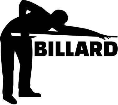 Siluet bilardocu Bilardo Almanca kelime ile
