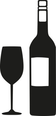 şarap kadehi ve şişe