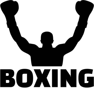 Word ile boksör kazanan siluet
