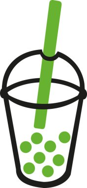 Kabarcık çay Yeşil baloncuklar ile