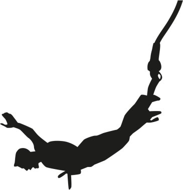 Bungee jumping man clipart